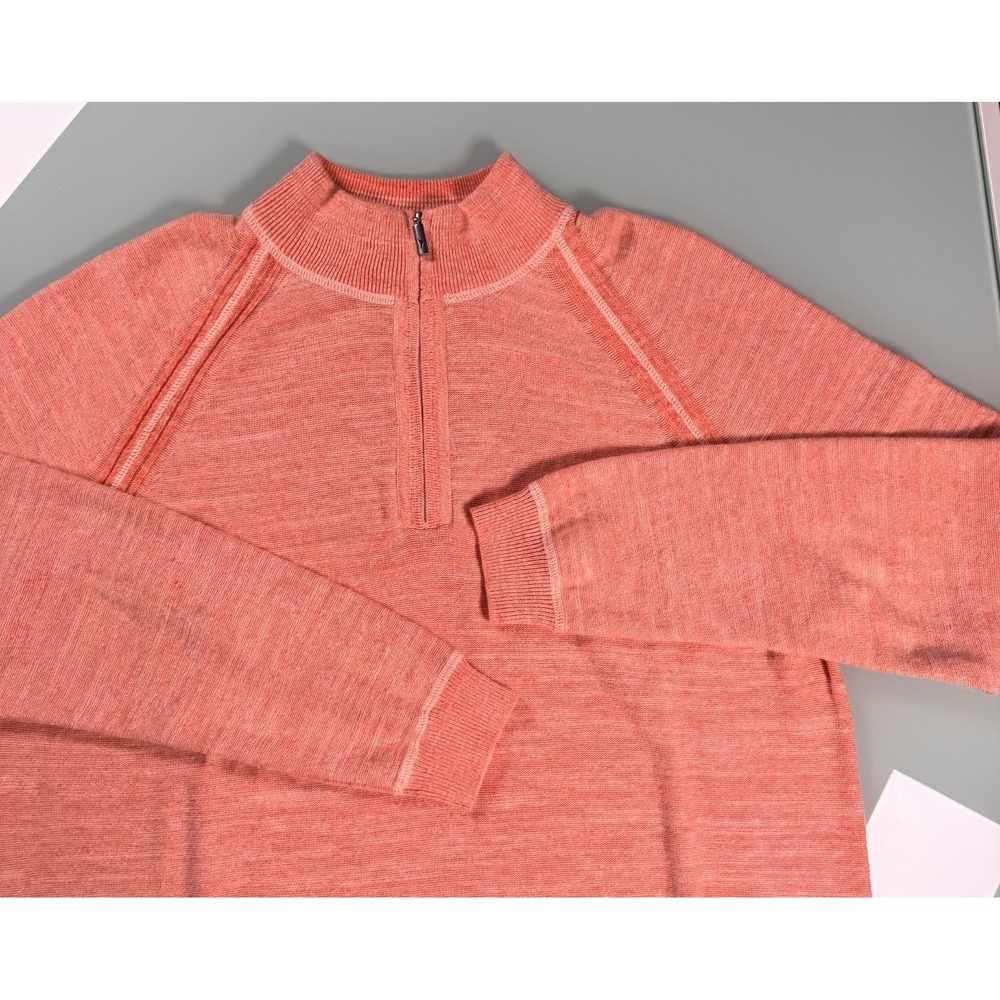 Tommy Bahama Quarter‎ Zip Pullover Mens XL Pigment Dyed Coral Preppy